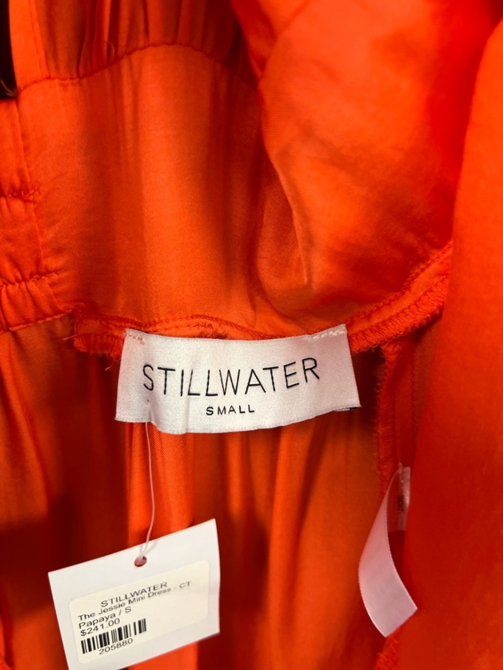 Stillwater The Jessie Mini Feminine Ruffled Summer Dress Papaya Size Small NWT - Picture 6 of 9